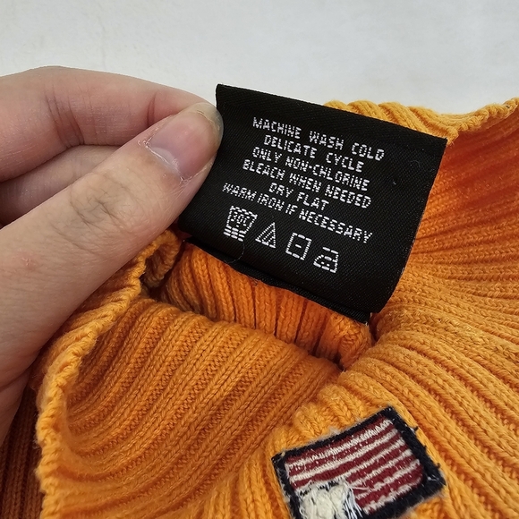 Orange Ralph Lauren Polo Jeans Co 100% cotton made in Hong Kong long sleeve top - Picture 6 of 6